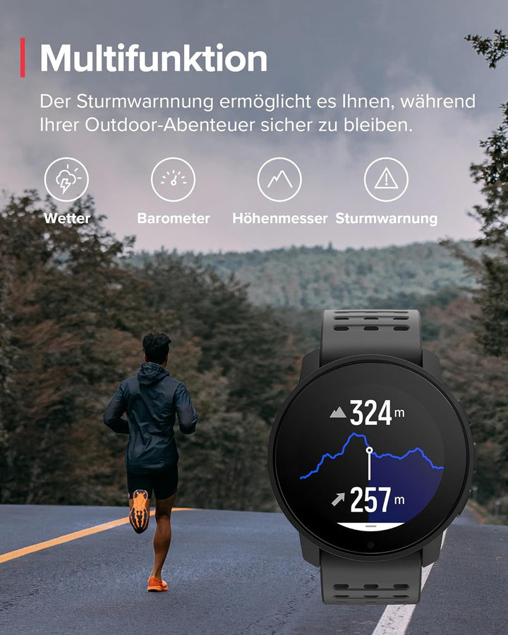 Ceas multisport SUUNTO 9 Peak Pro - Smartwatch robust în aer liber, ecran din sticlă de safir și 100 m rezistent la apă, ușor și subțire, GPS precis, durată lungă de viață a bateriei, măsurare a ritmului cardiac la încheietură
