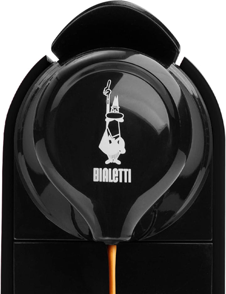 Bialetti Gioia, Espressor pentru capsule fabricat din aluminiu, include 64 de capsule, doar cu capsule, negru