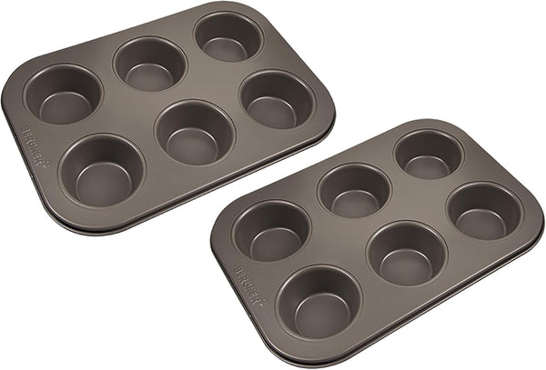 BERGNER BAKING LOVERS - Set Von 2 X 6 Cup Muffinformen - Kohlenstoffstahl Mit Ilag Essential, PFOA Frei, Leicht Zu Reinigen