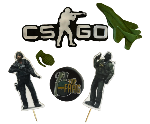 Set 6 decorazioni commestibili da Sugar Paste, Counter-Strike: Global Offensive (CS: GO)