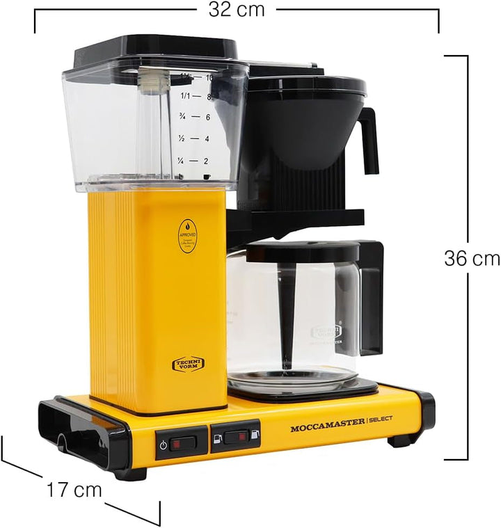 Moccamaster KBG Select, Cafetieră, Cafetieră cu filtru, Yellow Pepper, 1,25 litri