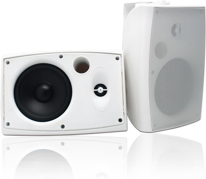 Herdio 6,5 Zoll Bluetooth-Outdoor Lautsprecher Wasserdicht Mit Leistungsstarken Bass Wandmontage Lautsprechern Allwetter-Haltbarkeit Für Innen Im Freien Im Freien Home Deck Veranda (Paar, Weiß)