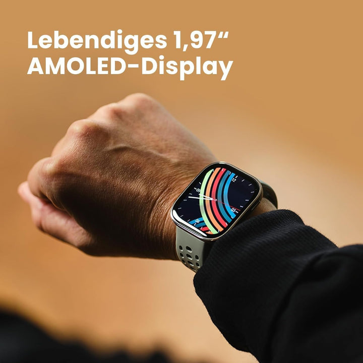 Amazfit Bip 6 Smart Watch 46mm, baterie 14 zile, 1.97" AMOLED, GPS & hărți gratuite, AI, funcție de apelare text Bluetooth, sănătate, fitness tracker somn, 140+ moduri de antrenament, 5 ATM, roșu