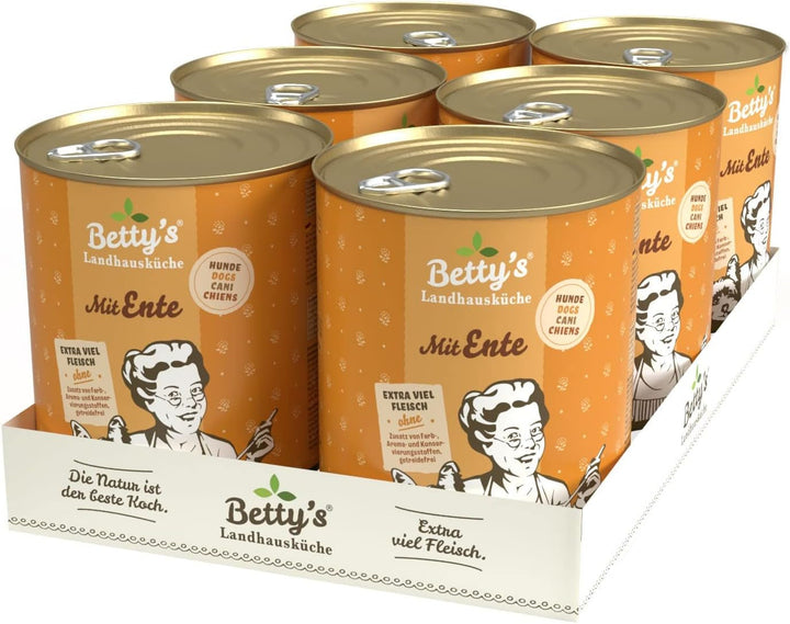 Betty'S Landhausküche cutie de hrană umedă pentru pisici, Fără cereale, Cea mai bună calitate, Carne de înaltă calitate, Gently cooked, Potrivit pentru toate rasele de pisici, Pui și fazan cu ulei de borangic 6 X 200 G