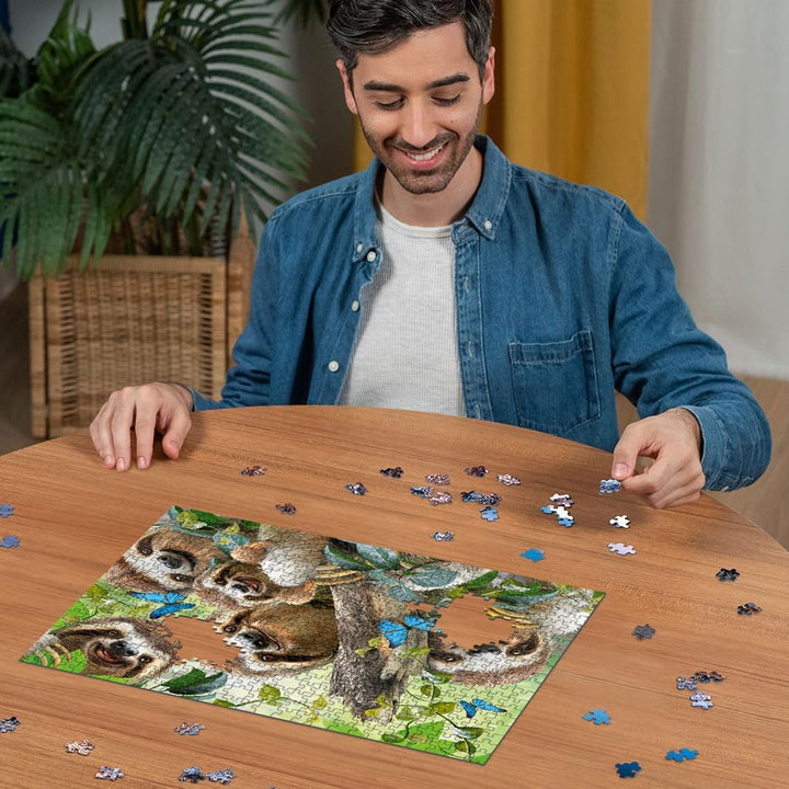 Ravensburger Puzzle 12000203 - Sloth Selfie - puzzle jigsaw 500 piese pentru adulți și copii de peste 10 ani, puzzle cu motiv animalier