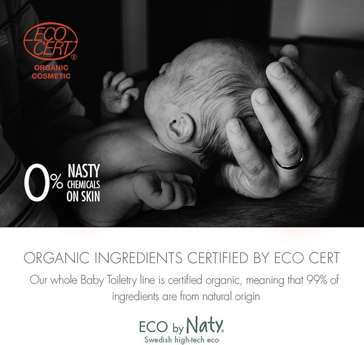 Eco by Naty, spumă de baie pentru copii, ingrediente organice pe bază de plante cu 0% parfum, hipoalergenic și testat dermatologic, flacon de 200 ml