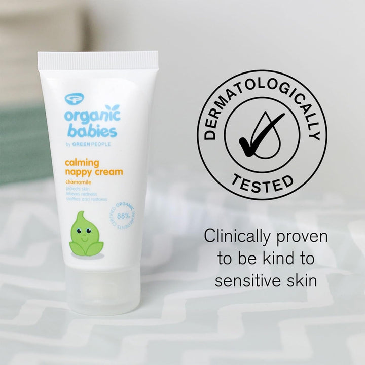 Green People - Cremă organică calmantă pentru scutece pentru copii - Oxid de zinc natural și organic - Eczema Friendly - Fără parabeni, 50ml Copii - Baie si Skincare Naty Shop