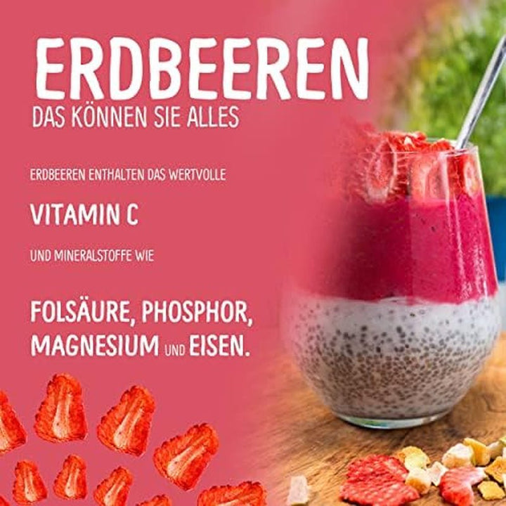 Gustare de fructe organice pentru copii: 6x15g căpșuni organice liofilizate - Fructe liofilizate - Fructe uscate - Little rascals de la NutriPur Produse deshidratate Naty Shop