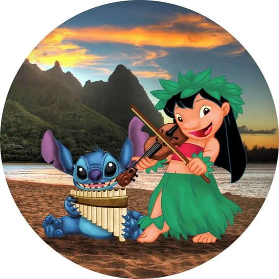 Imagine comestibila, vafa sau icing, format A4, Lilo and Stitch - Nati Shop