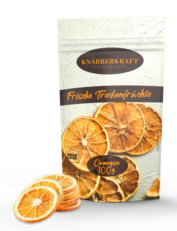 Knabberkraft Felii de portocale uscate 100g - Gustare și aromă naturală | Perfect pentru ceai, deserturi, decorațiuni și multe altele | Bogate în vitamina C și fără aditivi Produse deshidratate Naty Shop Titlu implicit