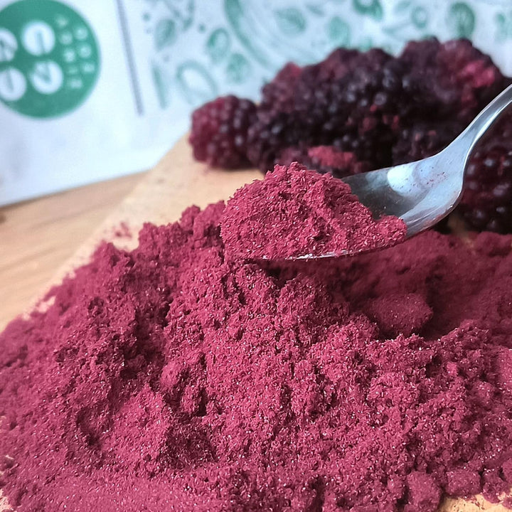 Mure liofilizate în pulbere | 100% pulbere de fructe liofilizate Fructe naturale uscate fără aditivi | pulbere de fructe Fructe liofilizate pulbere de mure Produse deshidratate Naty Shop