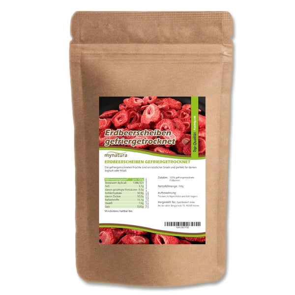 Mynatura felii de căpșuni liofilizate I legume I natural I fructe uscate I fructe I - ușor uscate (1 x 350g) Produse deshidratate Naty Shop 350 G (1 pachet)