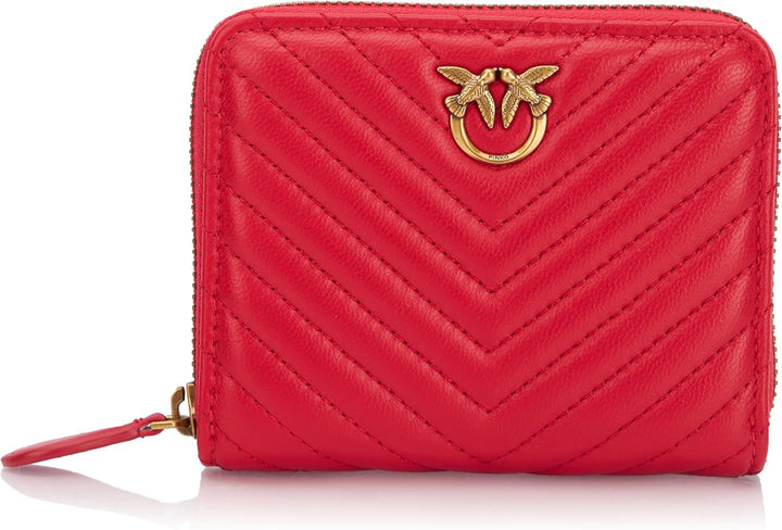 Pinko Women's Taylor Zip attorno a pecore Nappa Chevron Travel Accessori Portafoglio
