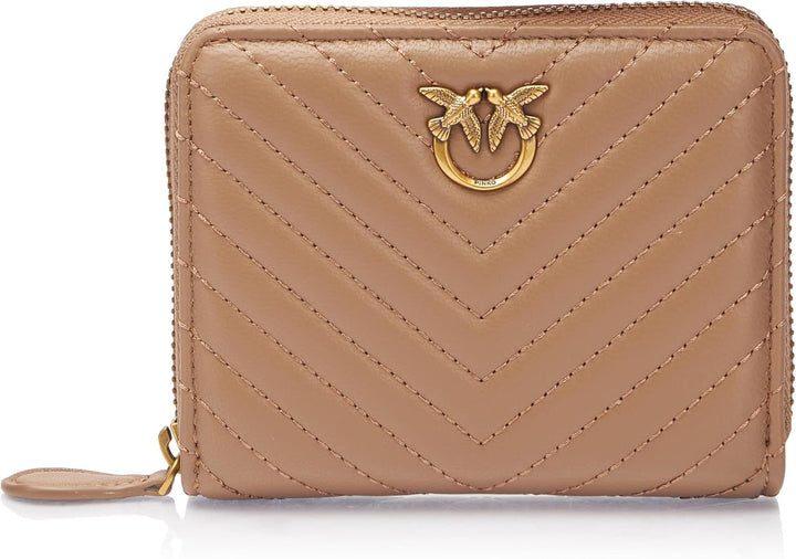 Pinko Women's Taylor Zip attorno a pecore Nappa Chevron Travel Accessori Portafoglio