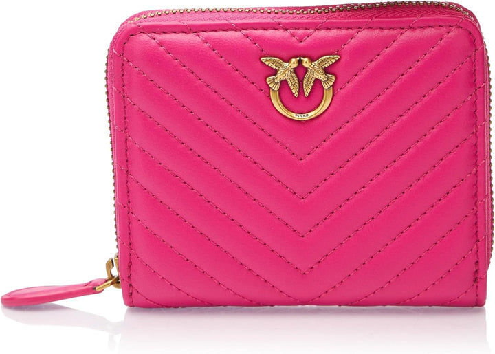 Pinko Women's Taylor Zip attorno a pecore Nappa Chevron Travel Accessori Portafoglio
