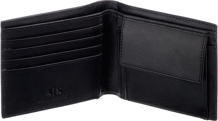 Portofel pentru bărbați Armani Exchange Essential, simplu, cu logo imprimat, negru Portofel Barbati Naty Shop