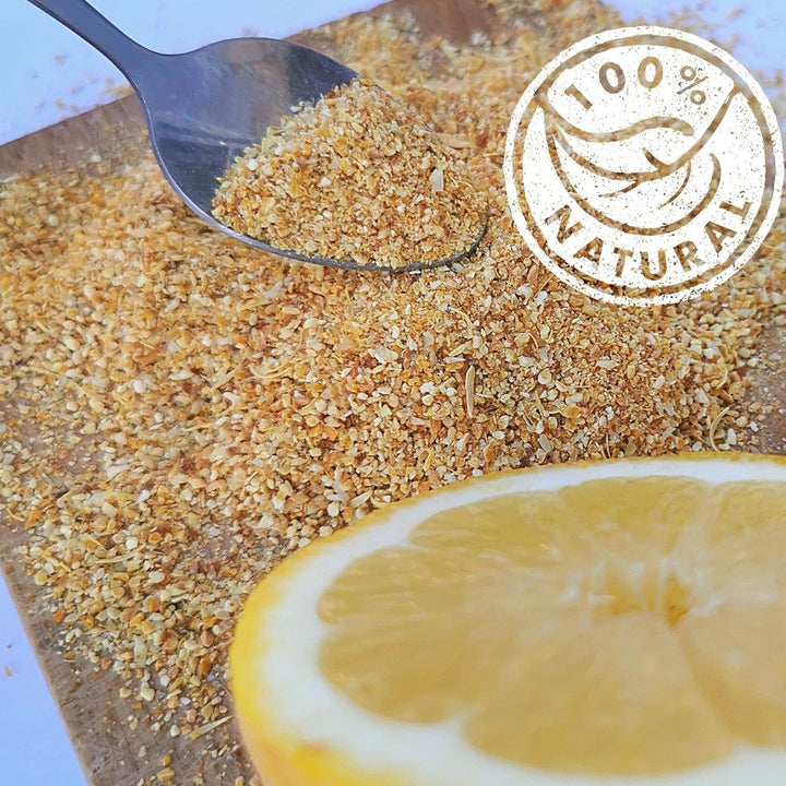 Pulbere de lămâie uscată din lămâi întregi | 100% fructe uscate naturale de calitate alimentară | Pulbere de fructe pure din coajă de lămâie | Lămâi uscate | Fructe uscate (pulbere grosieră) Produse deshidratate Naty Shop